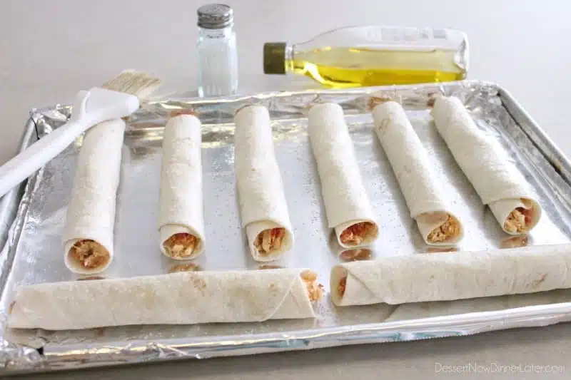 Zesty Baked Chicken Taquitos