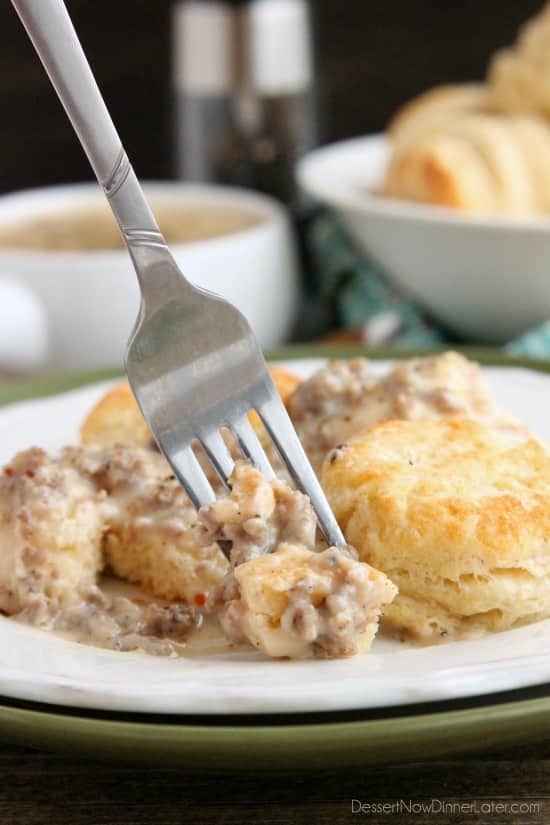 Biscuits and Gravy Dessert Now, Dinner Later!