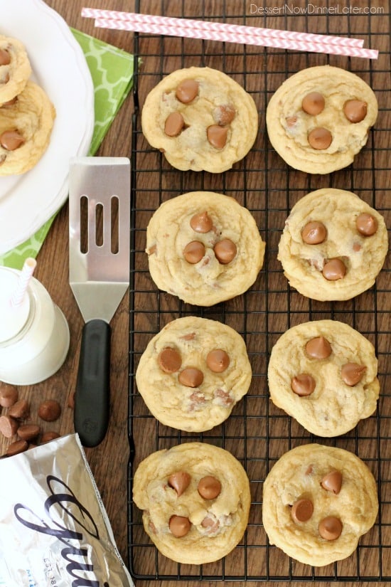 These Soft Baked Chocolate Chip Cookies include a special ingredient to make them perfectly thick, chewy, and soft! Plus tips and techniques for baking the best chocolate chip cookies!