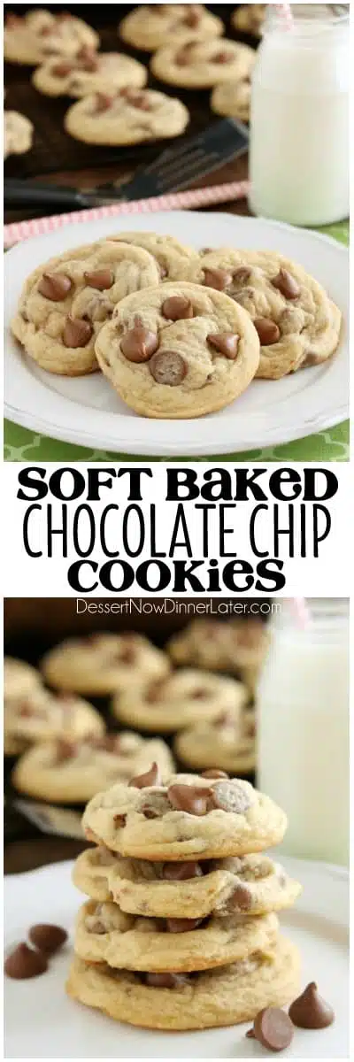 These Soft Baked Chocolate Chip Cookies include a special ingredient to make them perfectly thick, chewy, and soft! Plus tips and techniques for baking the best chocolate chip cookies!