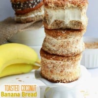 Toasted Coconut Banana Bread Ice Cream Sandwiches