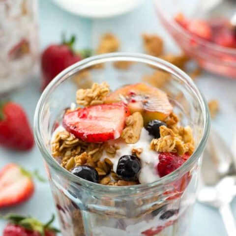 Triple-Berry Granola Parfaits with Whipped Coconut Yogurt