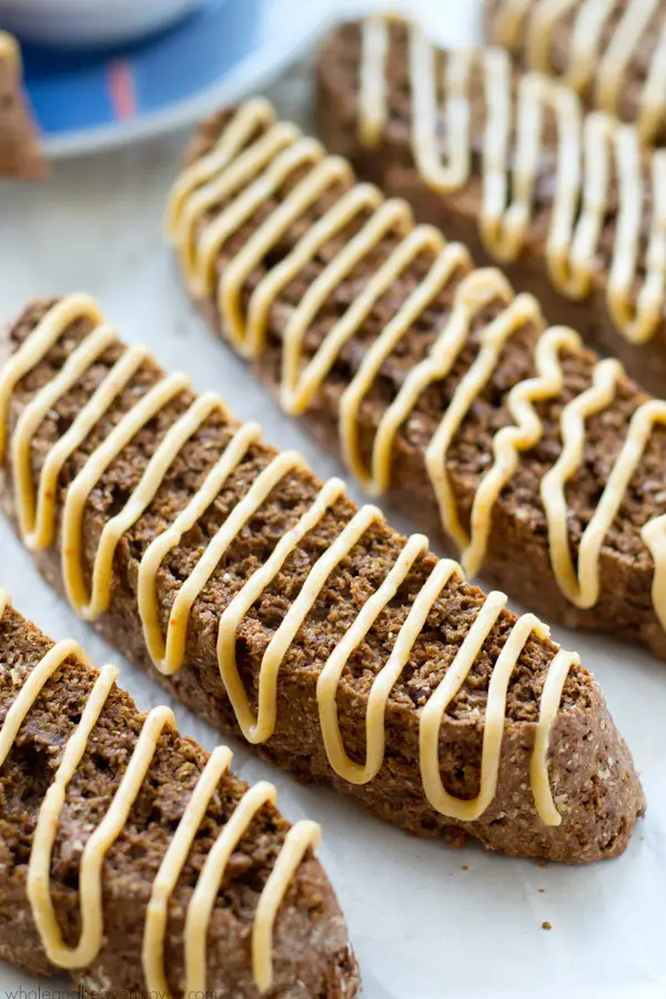 Biscotti-lovers won't be able to resist this rich chocolate-y biscotti that's drizzled with a luscious peanut butter glaze.