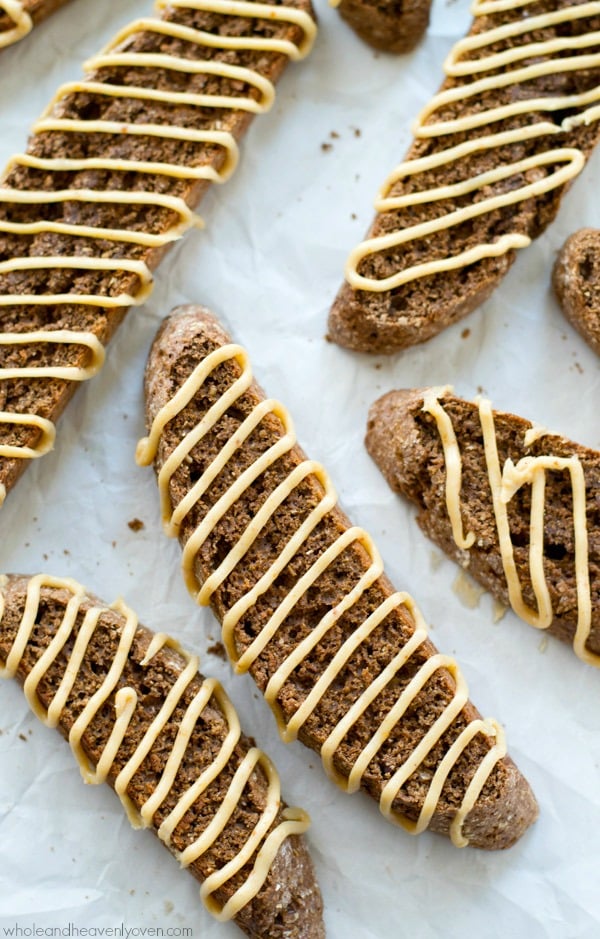 Biscotti-lovers won't be able to resist this rich chocolate-y biscotti that's drizzled with a luscious peanut butter glaze.