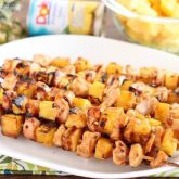 DOLE Island Chicken Skewers with Fresh DOLE Pineapple Chunks