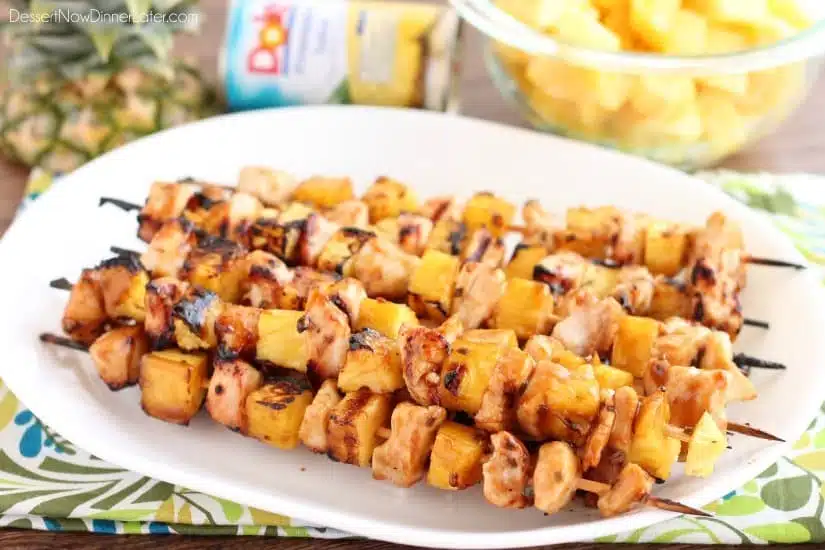 DOLE Island Chicken Skewers with Fresh DOLE Pineapple Chunks