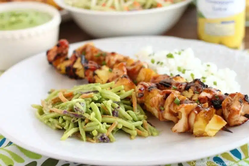 Pineapple Avocado Dressing tossed with broccoli slaw makes a delicious summer side dish!