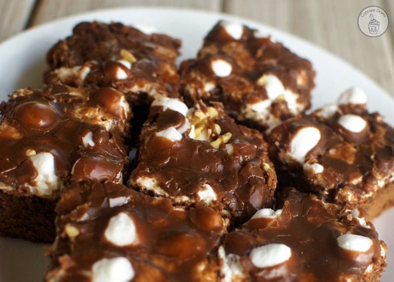 Nuts, marshmallows, and chocolate combine to create these homemade Rocky Road Brownies worth drooling over!