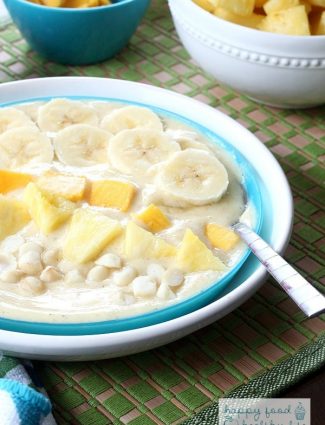 This tropical smoothie bowl is perfect for when you want the flavors of a smoothie but don't necessarily want to drink your breakfast. And the flavors will take you right to the beach!