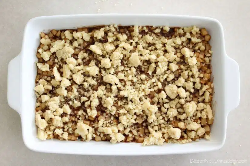 Chocolate Caramel Apple Crumb Bars  - step-by-step