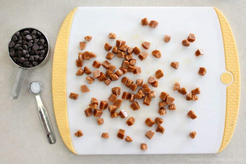 Chocolate Caramel Apple Crumb Bars  - step-by-step