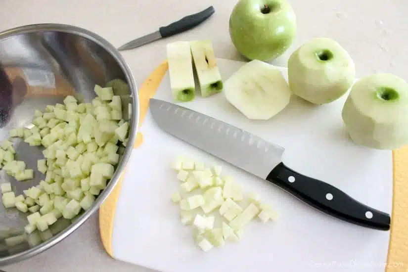 Chocolate Caramel Apple Crumb Bars  - step-by-step