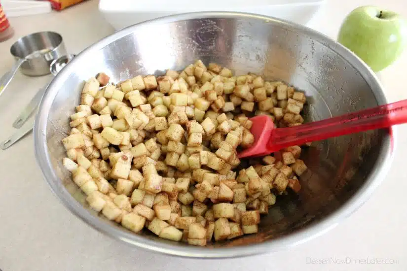 Chocolate Caramel Apple Crumb Bars  - step-by-step