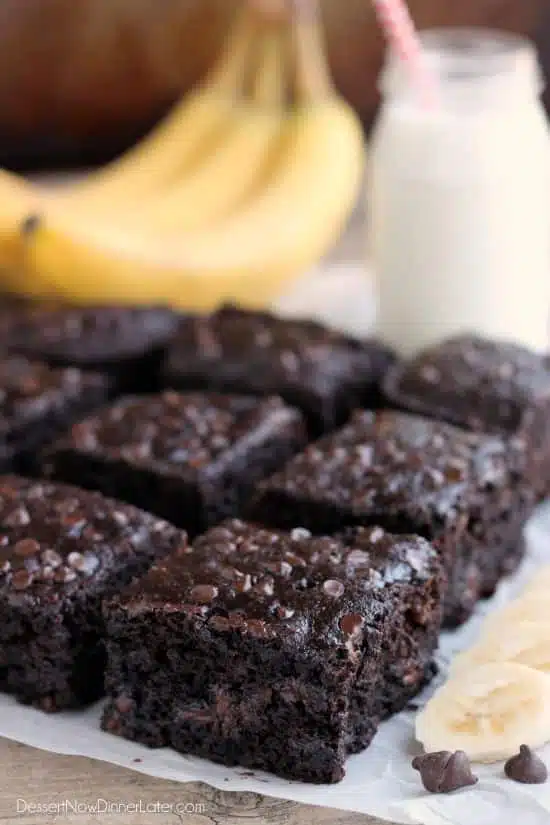 Double Chocolate Banana Cake is lightly sweet, moist, and chocolatey. No frosting required!