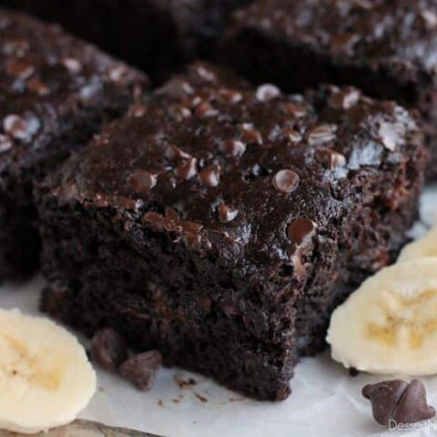 Double Chocolate Banana Cake is lightly sweet, moist, and chocolatey. No frosting required!