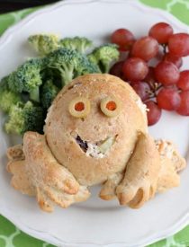 Froggy Chicken Salad Sandwiches are a fun, kid-friendly lunch made easy with Rhodes frozen dough.