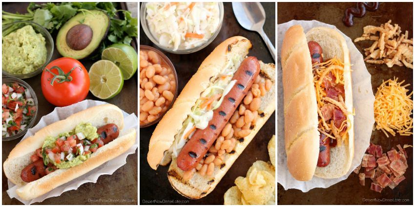 For your next barbecue or backyard grilling party, impress your guests with these Gourmet Hot Dogs 3 Ways: Mexican, Southern, and Western-style.
