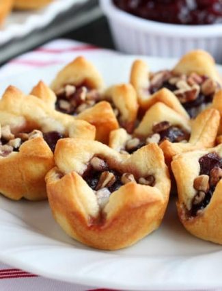 Cranberry Brie Bites are an easy 4-ingredient appetizer for your holiday party. Plus they taste amazing!