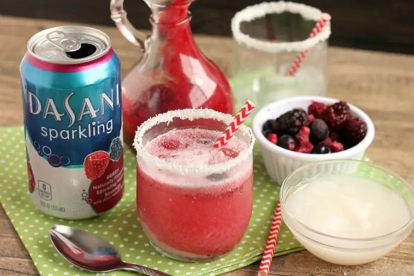 This Berry Coconut Spritzer is a refreshing and easy mocktail to mix up at any holiday party!