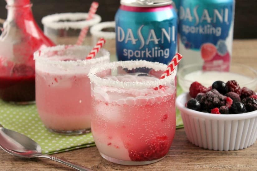 This Berry Coconut Spritzer is a refreshing and easy mocktail to mix up at any holiday party!