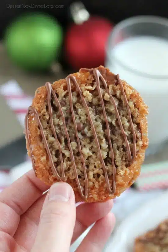 Oatmeal Lace Florentine Cookies