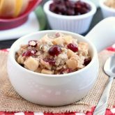Hearty oatmeal gets a tangy twist with Craisins and fresh apples. Bonus! This cranberry apple oatmeal is made in the slow cooker for a hot breakfast ready when you are!