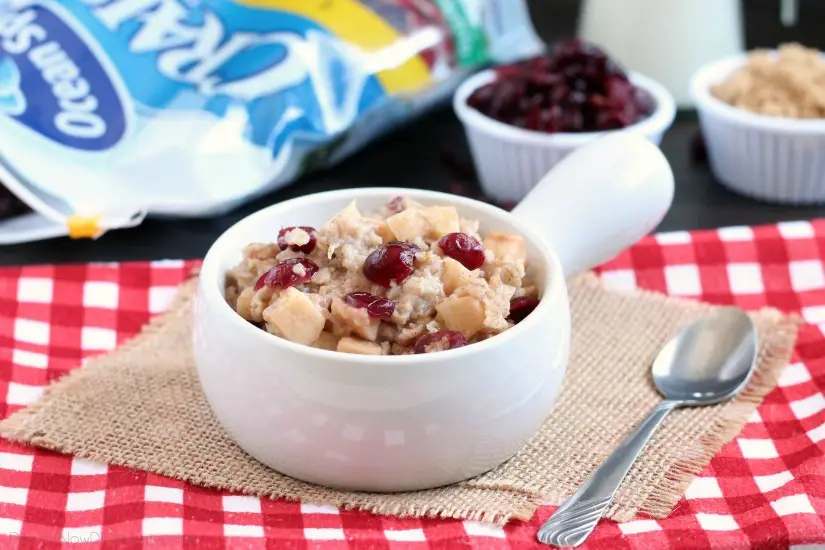 Hearty oatmeal gets a tangy twist with Craisins® and fresh apples. Bonus! This cranberry apple oatmeal is made in the slow cooker for a hot breakfast ready when you are!