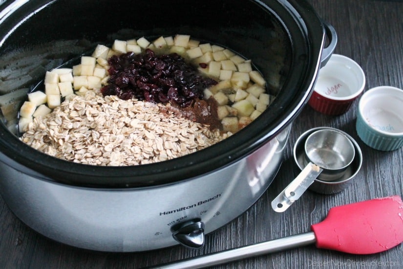 Hearty oatmeal gets a tangy twist with Craisins® and fresh apples. Bonus! This cranberry apple oatmeal is made in the slow cooker for a hot breakfast ready when you are!