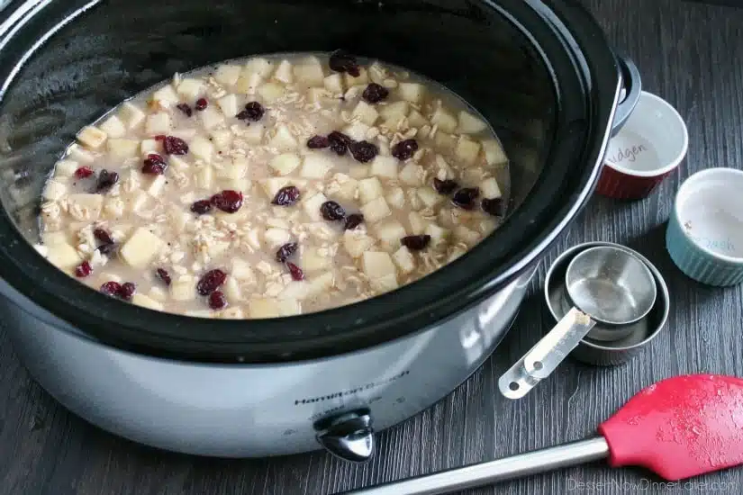 Hearty oatmeal gets a tangy twist with Craisins® and fresh apples. Bonus! This cranberry apple oatmeal is made in the slow cooker for a hot breakfast ready when you are!