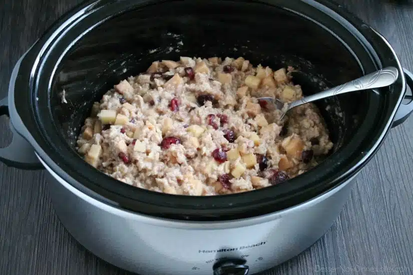 Hearty oatmeal gets a tangy twist with Craisins® and fresh apples. Bonus! This cranberry apple oatmeal is made in the slow cooker for a hot breakfast ready when you are!