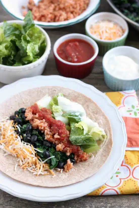 If you're craving a meatless meal that tastes great and fills you up, try this easy Spinach & Bean Burrito Wrap!