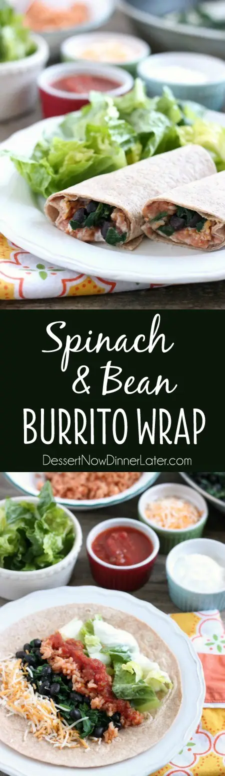 If you're craving a meatless meal that tastes great and fills you up, try this easy Spinach & Bean Burrito Wrap!
