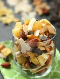 This Tropical Trail Mix is salty, sweet, and full of Sunsweet tropical flavors! A great on-the-go snack!