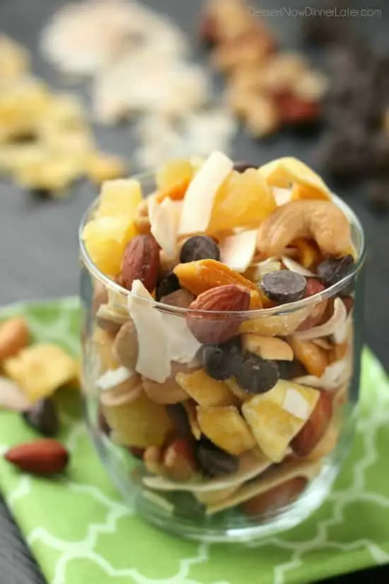 This Tropical Trail Mix is salty, sweet, and full of Sunsweet tropical flavors! A great on-the-go snack!