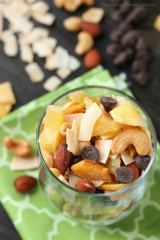 This Tropical Trail Mix is salty, sweet, and full of Sunsweet tropical flavors! A great on-the-go snack!