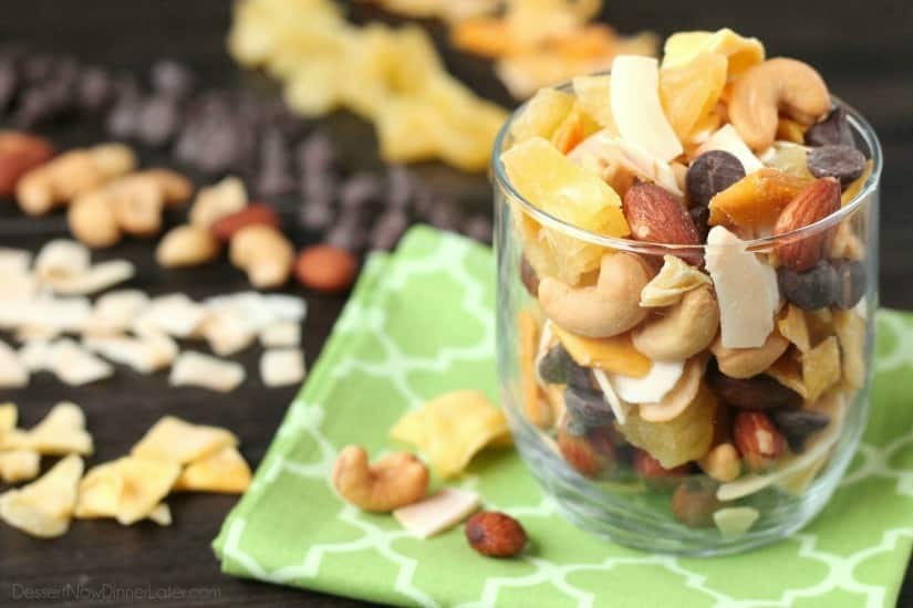 This Tropical Trail Mix is salty, sweet, and full of Sunsweet tropical flavors! A great on-the-go snack!