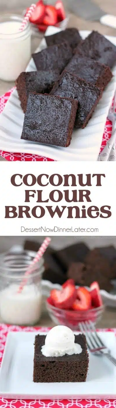 These gluten-free brownies are made with coconut flour for a delicious wheat-free treat!