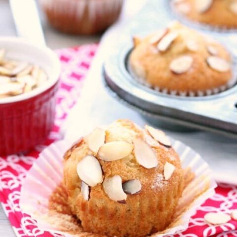 Almond extract and C&H® Honey Granules flavor these easy and lightly sweet breakfast muffins.