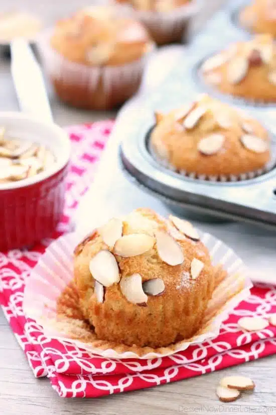 Almond extract and C&H® Honey Granules flavor these easy and lightly sweet breakfast muffins.