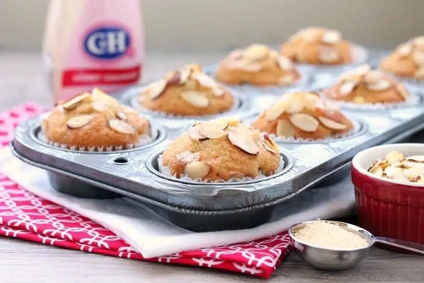 Almond extract and C&H® Honey Granules flavor these easy and lightly sweet breakfast muffins.