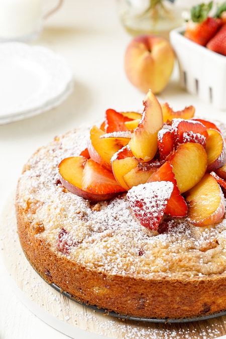 Strawberry Peach Coffee Cake