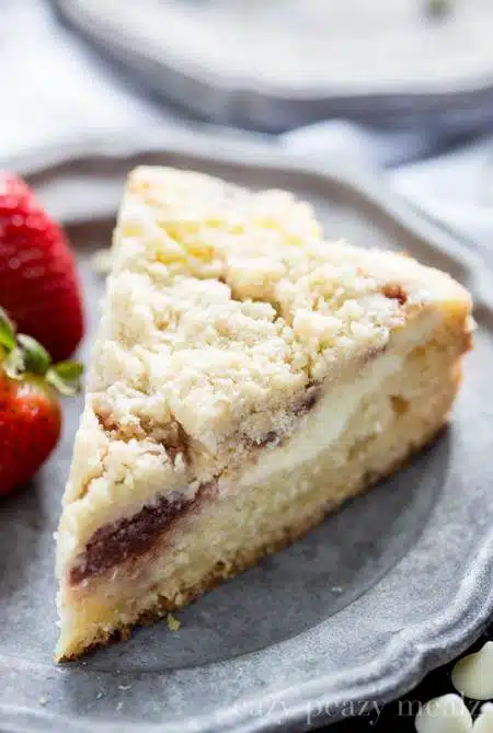 White Chocolate Strawberry Cream Cheese Coffee Cake