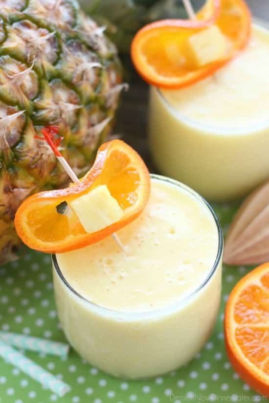 Just add ice to this frothy, sweet, and creamy 4-ingredient summer slush, also known as Pineapple Orange Smoothie.