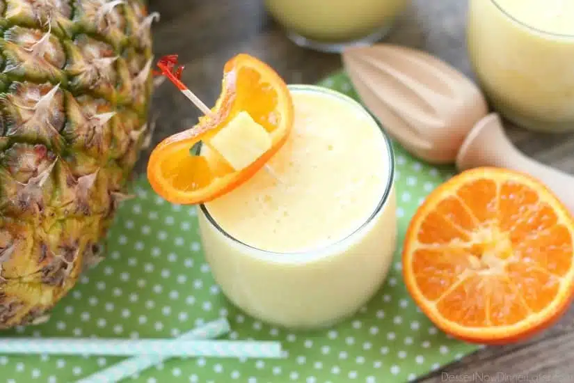 Just add ice to this frothy, sweet, and creamy 4-ingredient summer slush, also known as Pineapple Orange Smoothie.