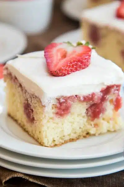 Strawberries and Cream Poke Cake