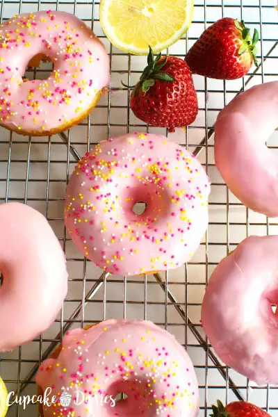 Strawberry Lemon Donuts // Cupcake Diaries