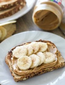 Enjoy peanut butter for breakfast and on-the-go with these quick and tasty ideas! (Peanut Butter Toast with Bananas and Cinnamon)