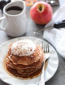 Real apple pieces and a hearty helping of cinnamon turn regular pancakes into these simple, yet special Apple Cinnamon Pancakes.