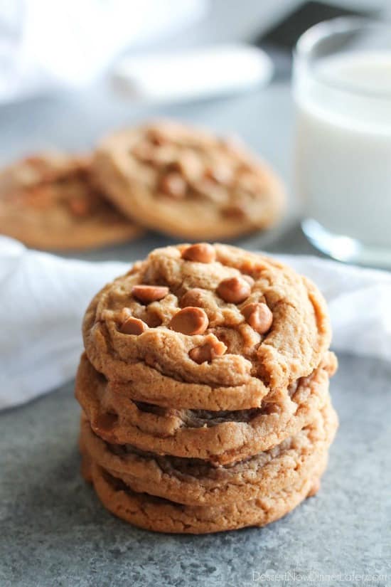 Pudding mix and baking chips make these Butterscotch Cookies soft, chewy, and extra tasty!