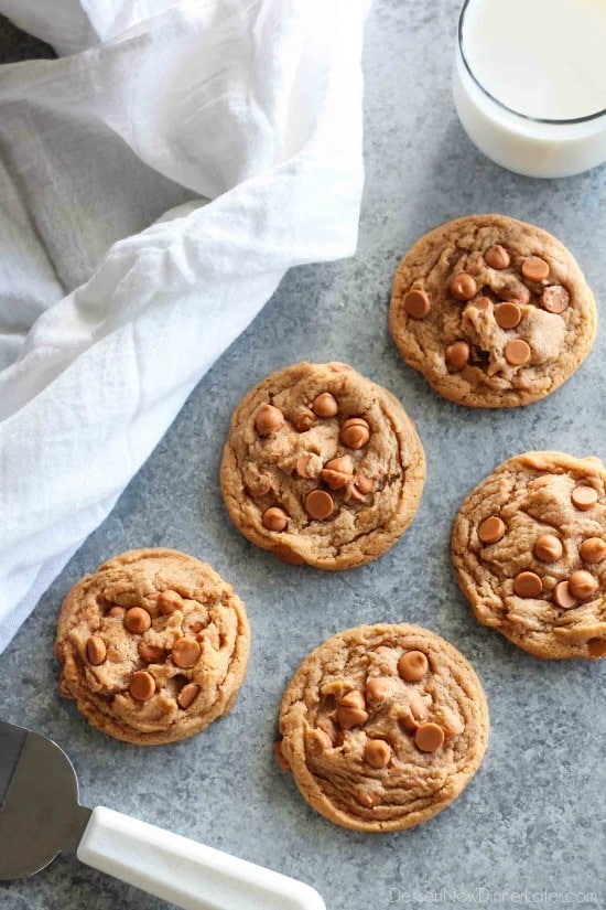 Pudding mix and baking chips make these Butterscotch Cookies soft, chewy, and extra tasty!